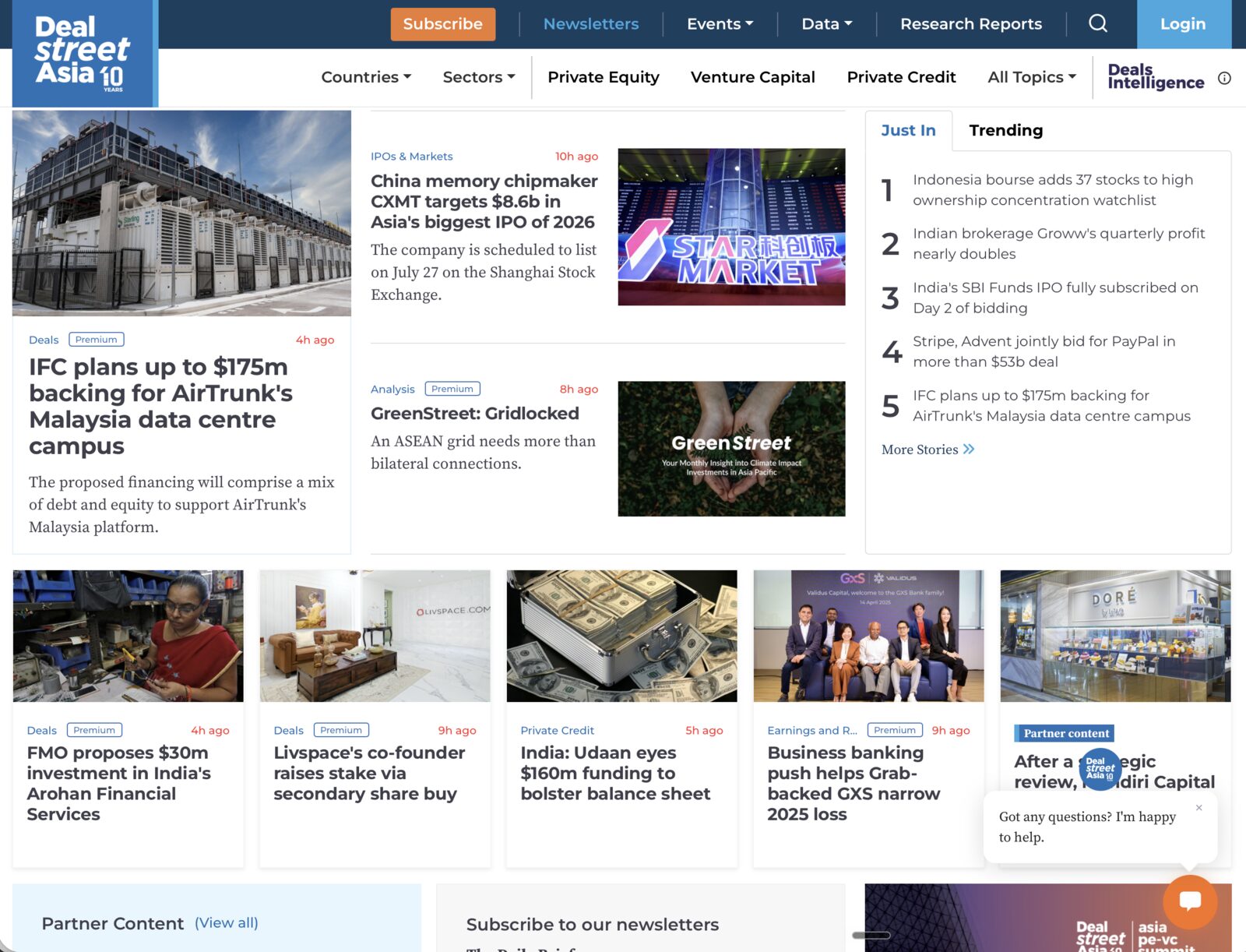 DealStreetAsia homepage